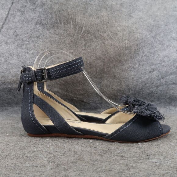 Vera Wang Lavender Shoes Womens 7 Sandal Flats Ankle Strap Fringe Bow Fashion - Picture 14 of 14